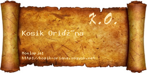 Kosik Oriána névjegykártya